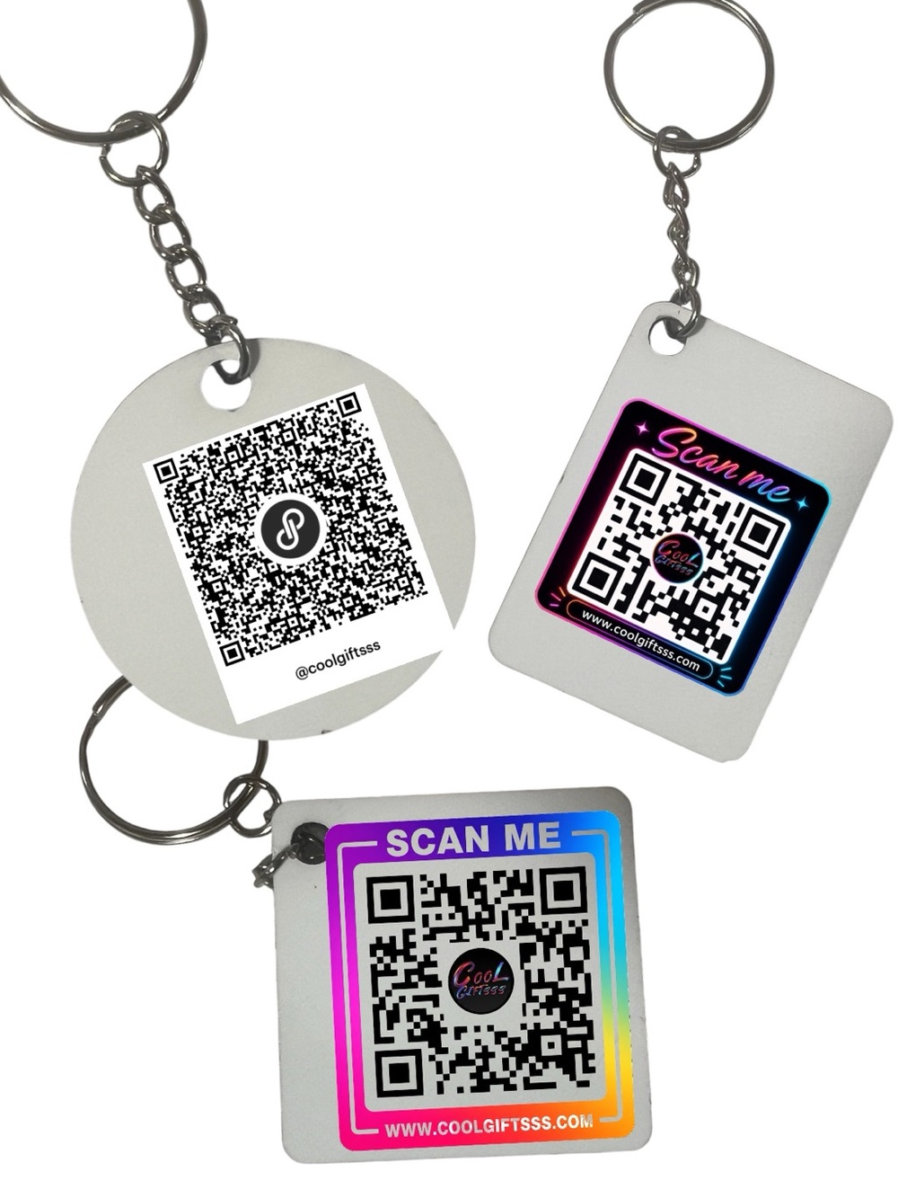 QR Code keychain pick one. Tropical, animal, photos too New custom made.